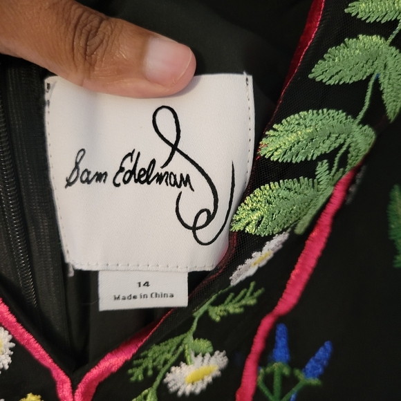 Sam Edelman Floral Embroidered Mesh Sheer Midi Dress. S 14. Fairy Dark Romance - Picture 8 of 8
